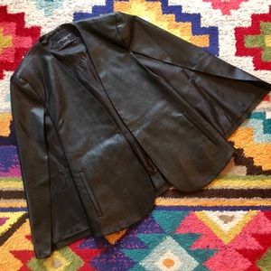 Faux Leather Cape